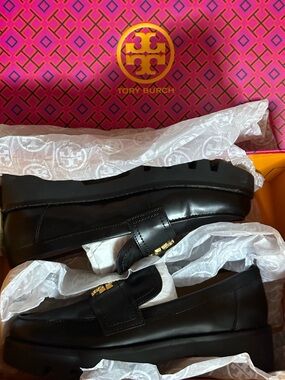 Mini Everly Chunky Loafer Tory Burch Black Leather